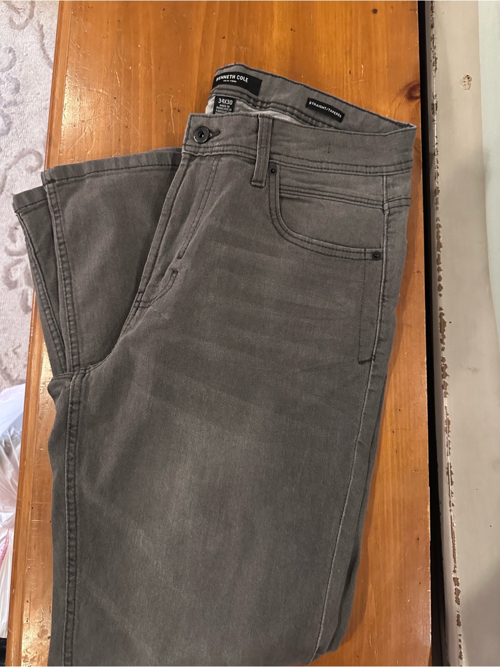 Kenneth Cole New York Men's Gray Relaxed Jeans